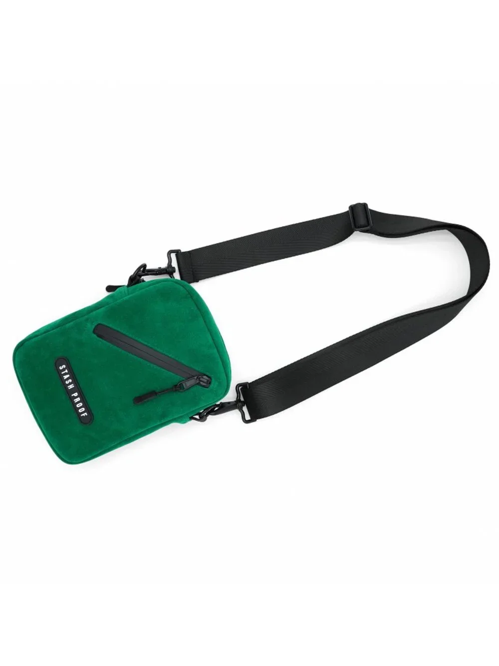 Stash Bag Odor Resistant Unisex Cross Body Sling Bag, Suede Daypack Green
